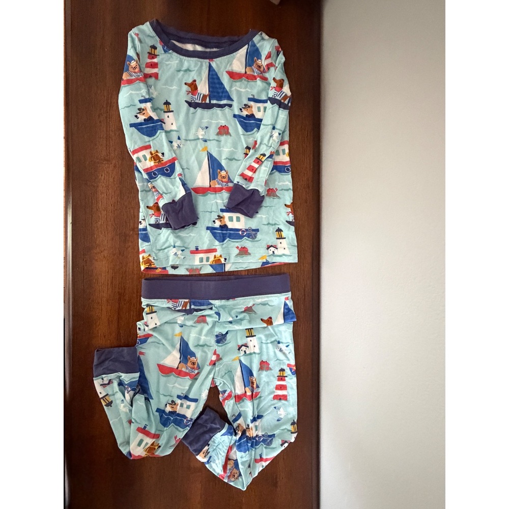 Little Sleepies Nautical Paws Two-Piece Pajama Set Size 12-18 Months